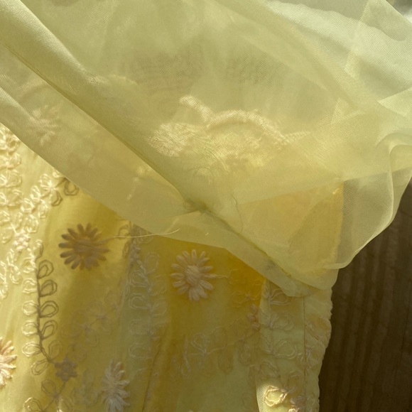 Vintage Nadine Lemon Yellow Ruffled Tiered Dress - Picture 7 of 16